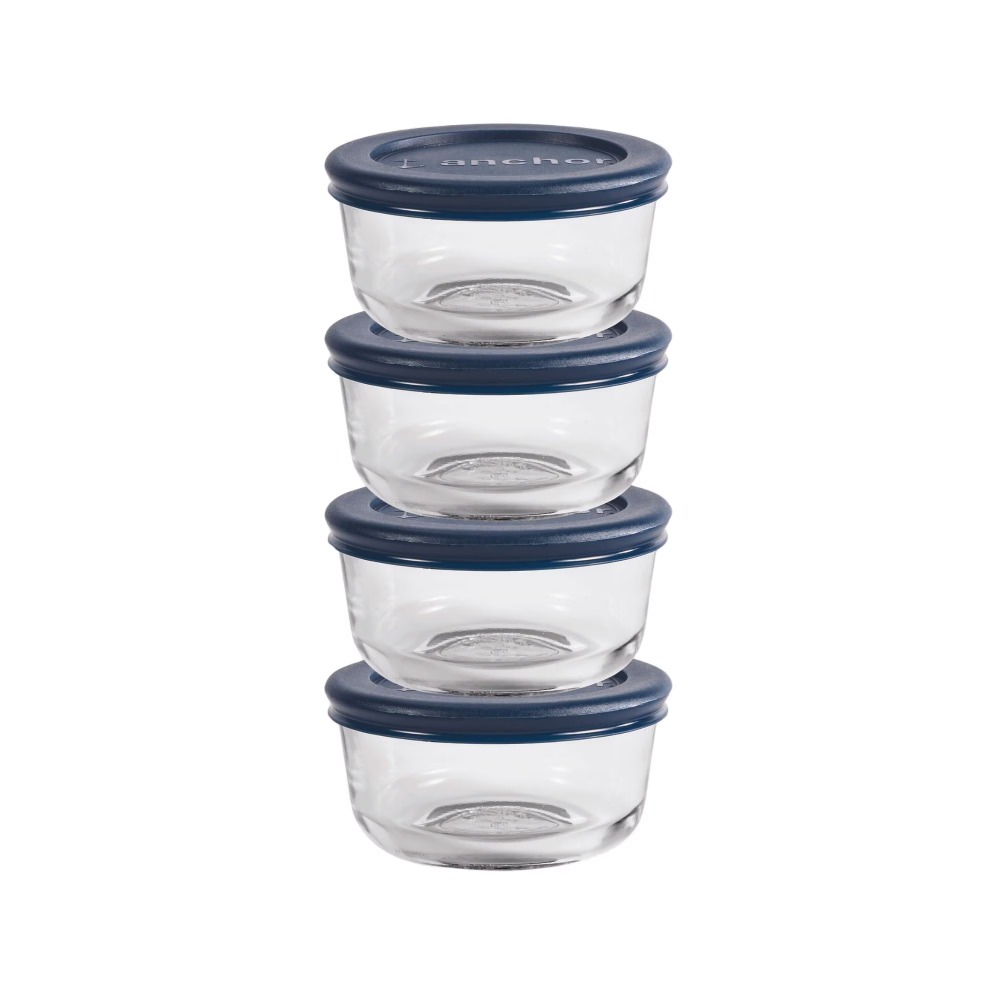 Kitchen Glass Baking Set - حاويات زجاجية مستديرة لتخزين الطعام مع