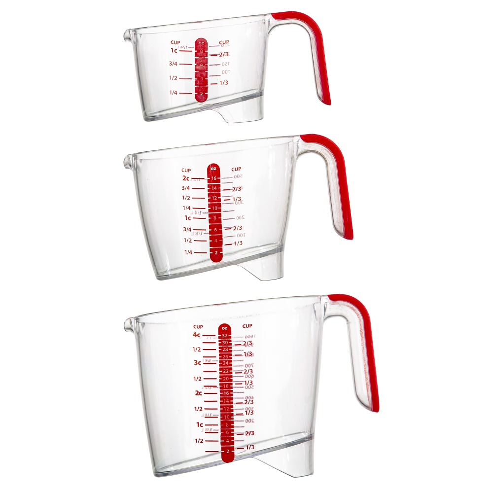 Kitchen Glass Baking Set - طقم أكواب قياس السوائل من 3