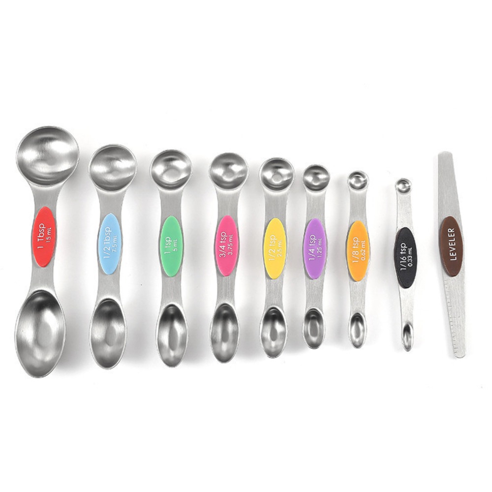 Kitchen Glass Baking Set - مجموعة ملاعق قياس مغناطيسية معدنية من