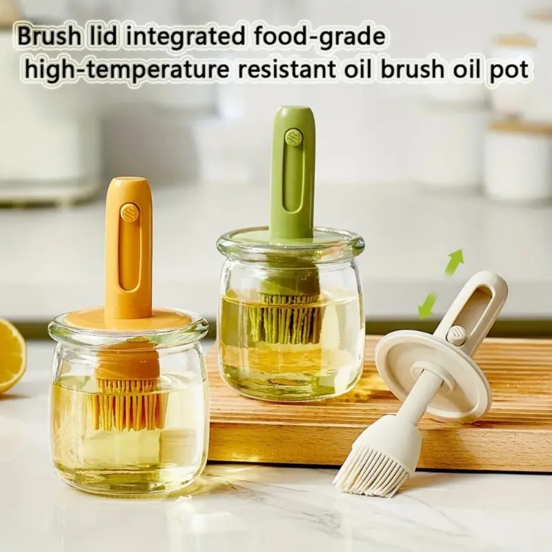 Kitchen Glass Baking Set - زجاجة توزيع الزيت مع مجموعة فرشاة