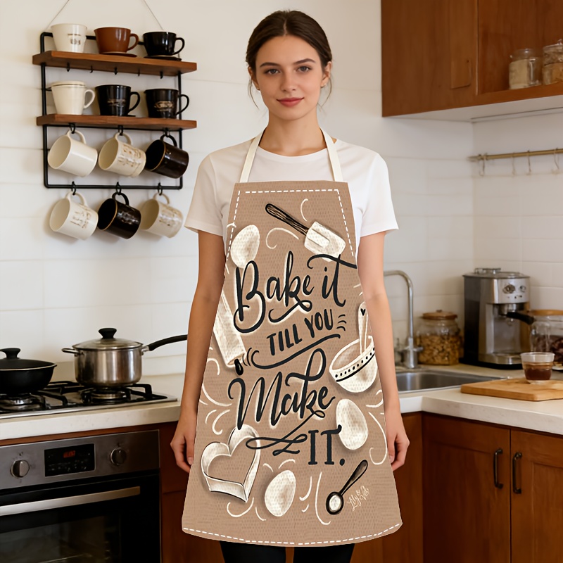 Kitchen Baking Quotes - مريلة مطبخ بطبعة اقتباسات الخبز، لون