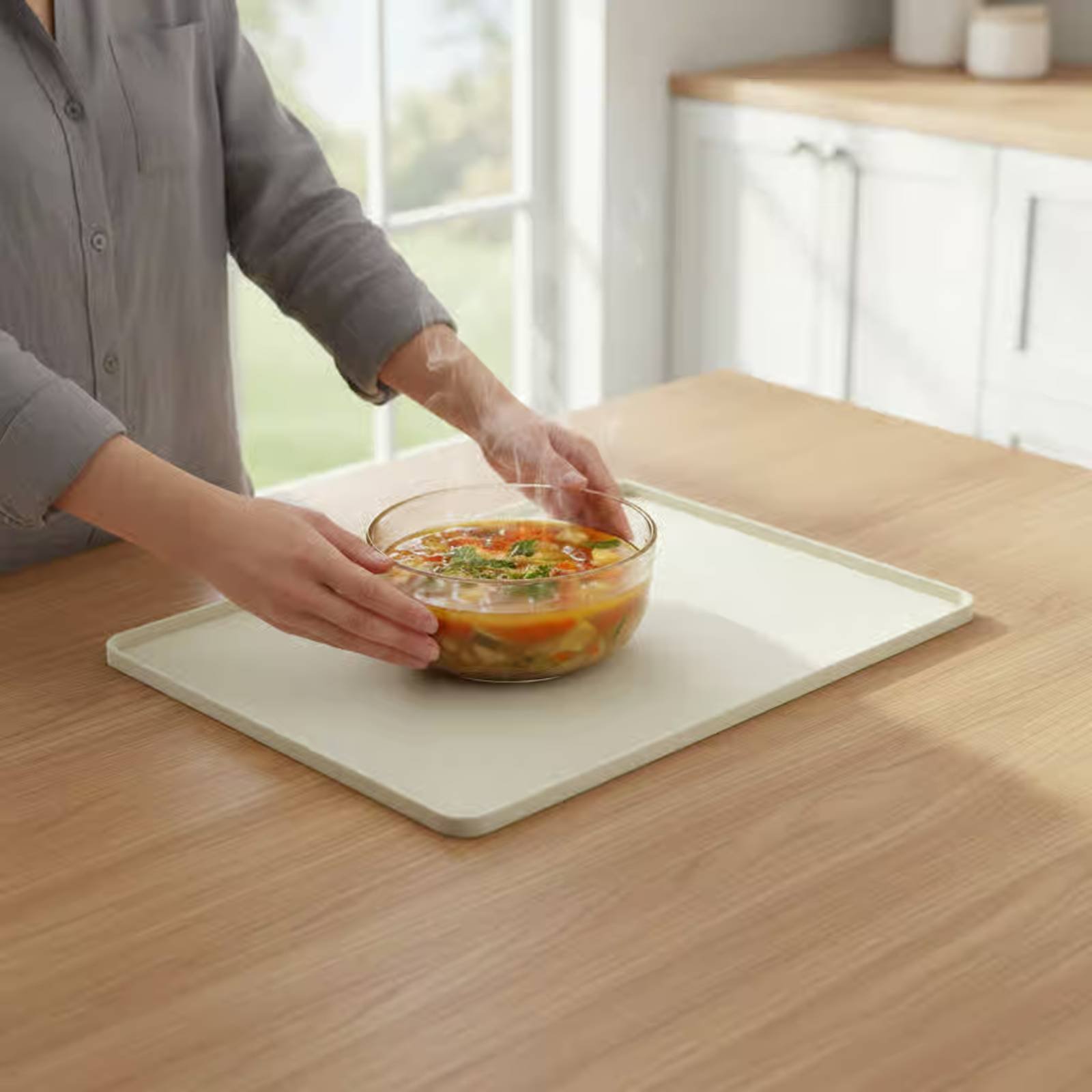 Kitchen Baking Appliances - حصيرة سيليكون مرنة لحماية سطح الميكروويف،