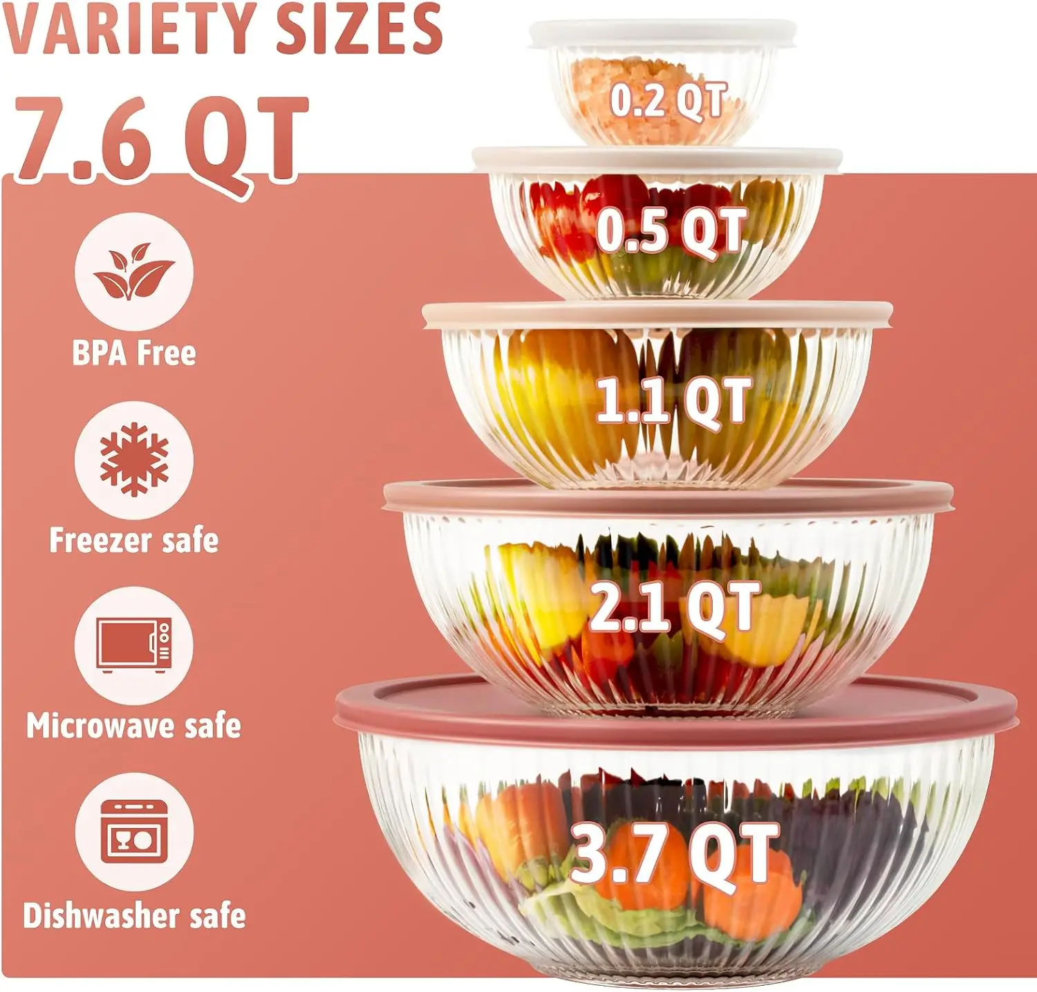أطقم أوعية زجاجية للخلط مع أغط - مراجعة Kitchen Glass Baking Set وسعره