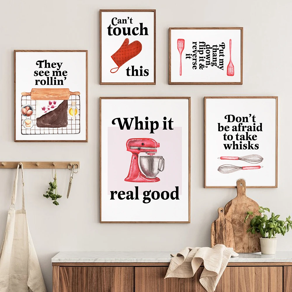 لوحة فنية مطبوعة بتصميم مطبخ م - مراجعة Kitchen Baking Quotes وسعره