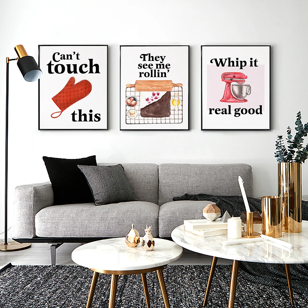 لوحة فنية مطبوعة بتصميم مطبخ م - مراجعة Kitchen Baking Quotes وسعره