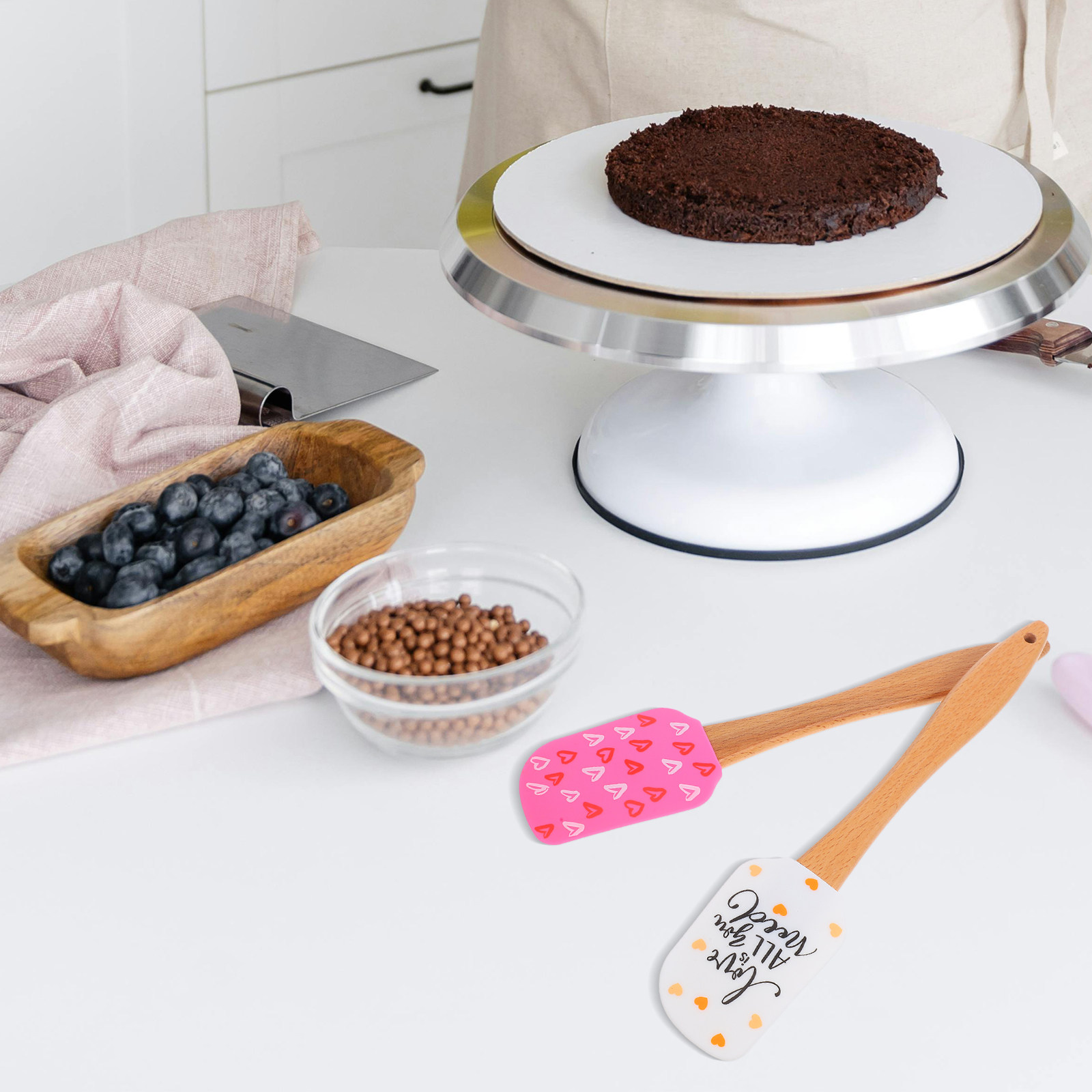 طقم ملعقتين سيليكون بتصميم قلب - مراجعة Kitchen Design For Baking وسعره