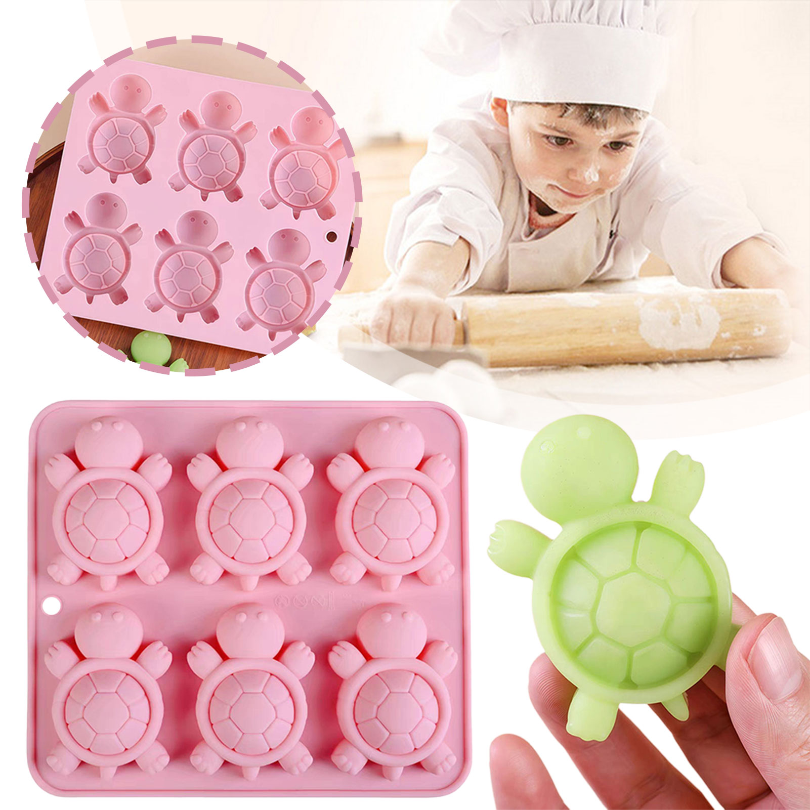 السلاحف الجليد صينية ثلاثية ال - مراجعة Baking Kitchen Diy وسعره