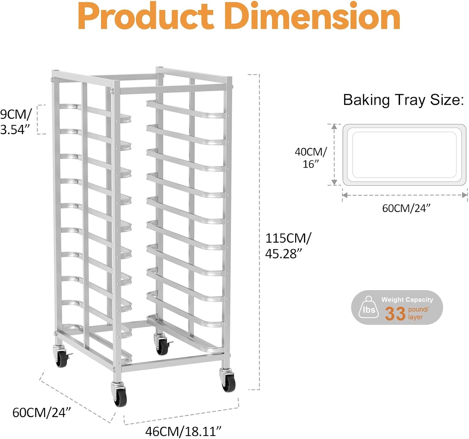 رف خبز تجاري من الفولاذ المقاو - مراجعة Kitchen Baking Trolley وسعره
