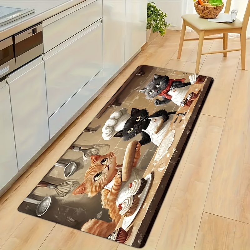 سجادة مطبخ طويلة بتصميم قطة ال - مراجعة Kitchen Living Baking Mats وسعره
