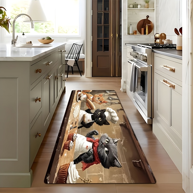سجادة مطبخ طويلة بتصميم قطة ال - مراجعة Kitchen Living Baking Mats وسعره