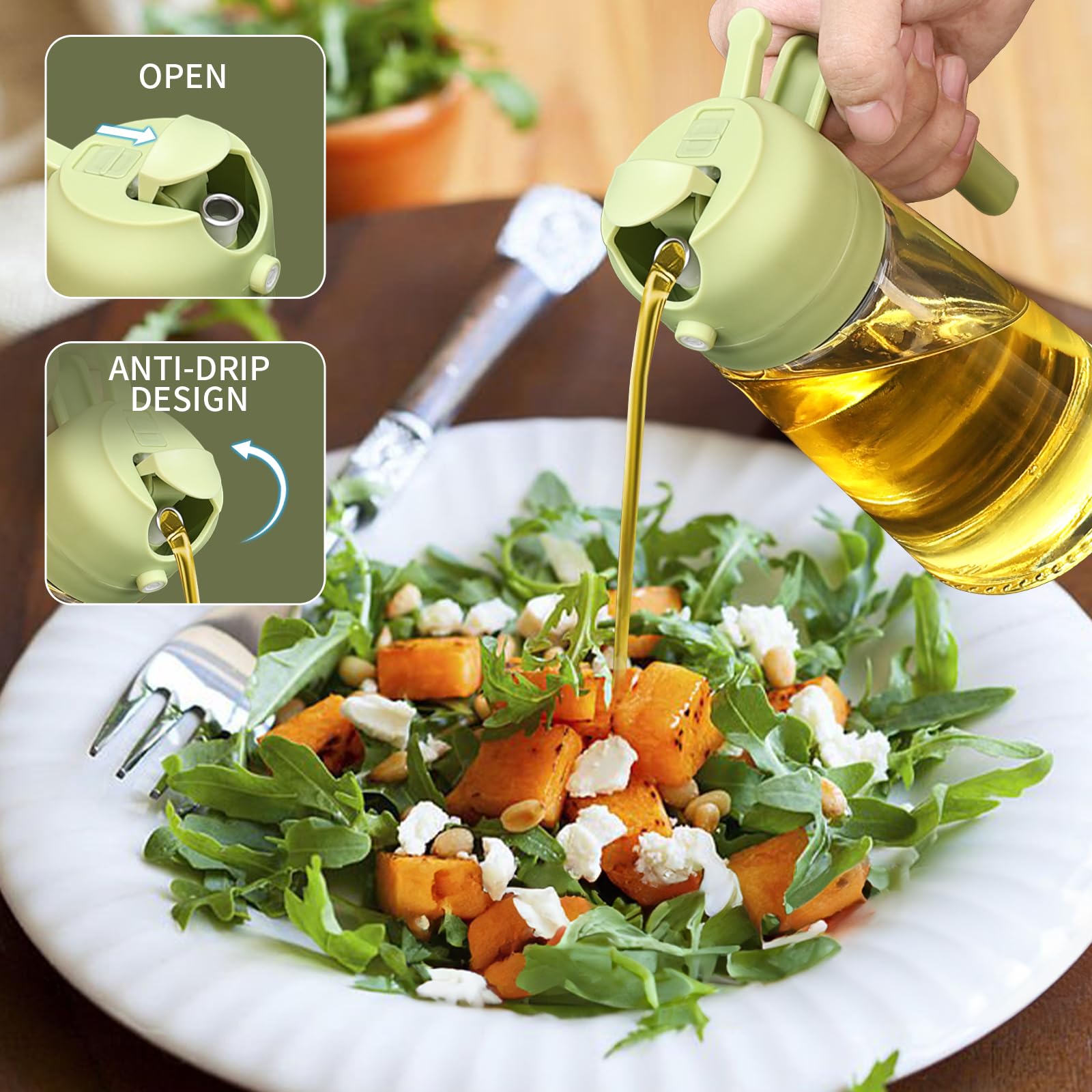 موزع زيت الزيتون الزجاجي 2 في  - مراجعة Kitchen Glass Baking Set وسعره