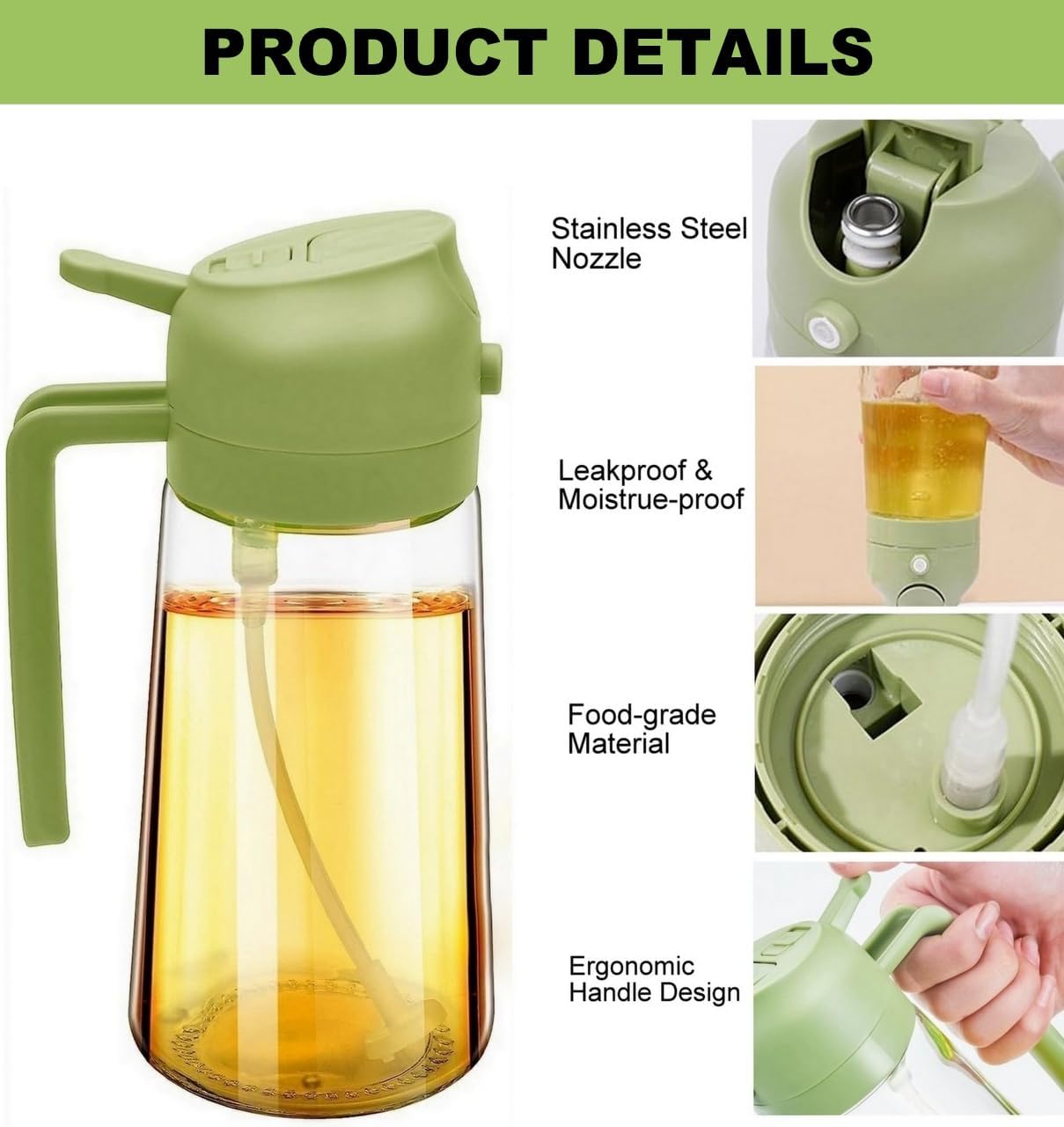 موزع زيت الزيتون الزجاجي 2 في  - مراجعة Kitchen Glass Baking Set وسعره