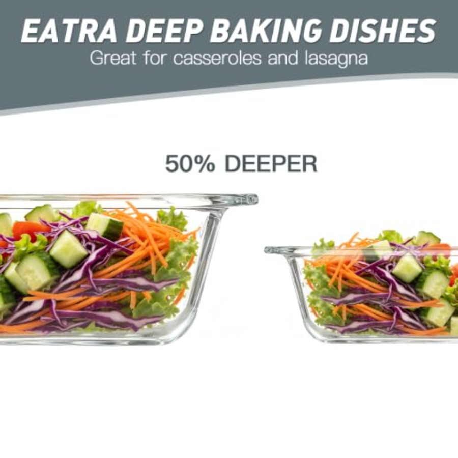 طقم أطباق خبز زجاجية عميقة جدً - مراجعة Kitchen Glass Baking Set وسعره