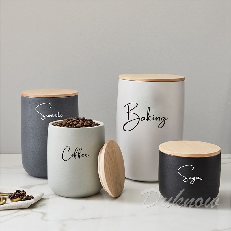 منظم المطبخ علبة جرة تسميات مل - مراجعة Kitchen Baking Quotes وسعره