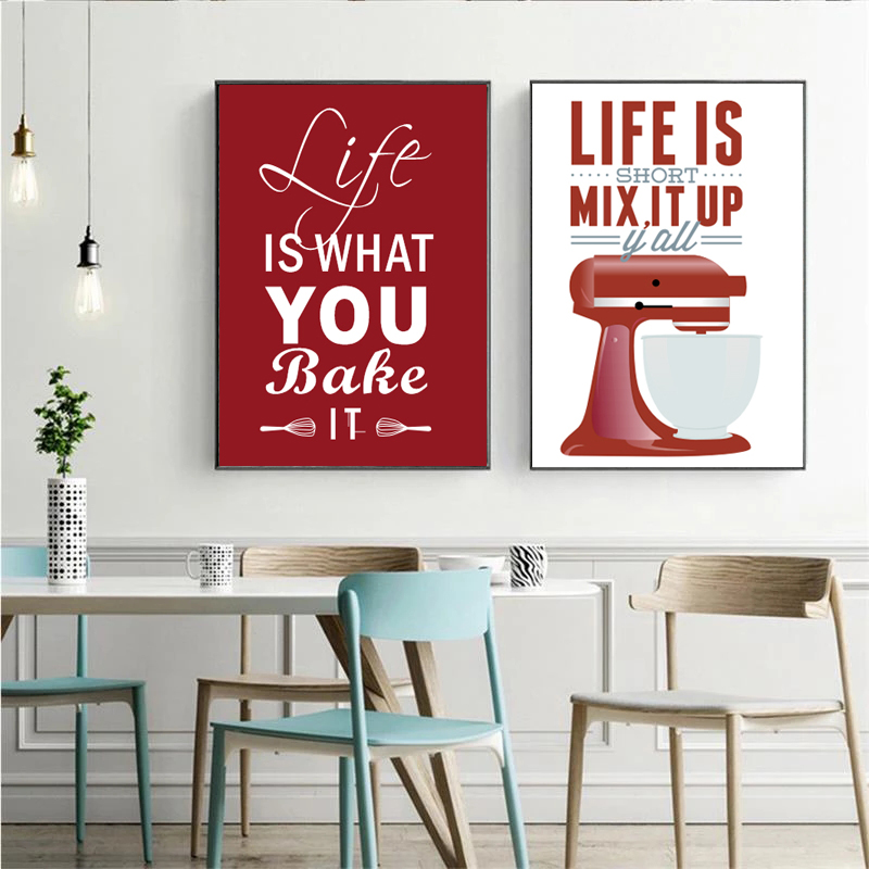 لوحات الرسم على لوحات القماش ا - مراجعة Kitchen Baking Quotes وسعره