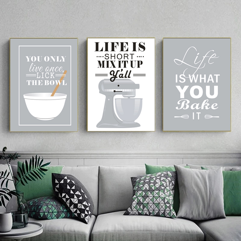 لوحات الرسم على لوحات القماش ا - مراجعة Kitchen Baking Quotes وسعره