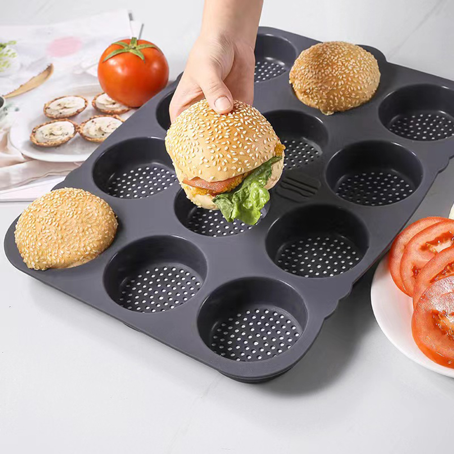 1 قطعة قالب خبز همبرغر 12 فتحة - مراجعة Kitchen Baking Ware وسعره