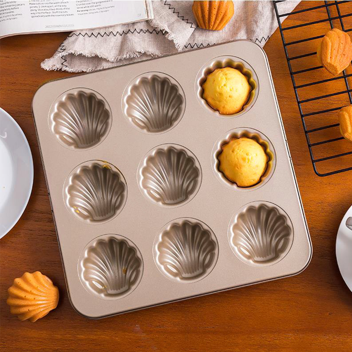مادلين قالب شل شكل قالب الخبز  - مراجعة Kitchen Baking Ware وسعره