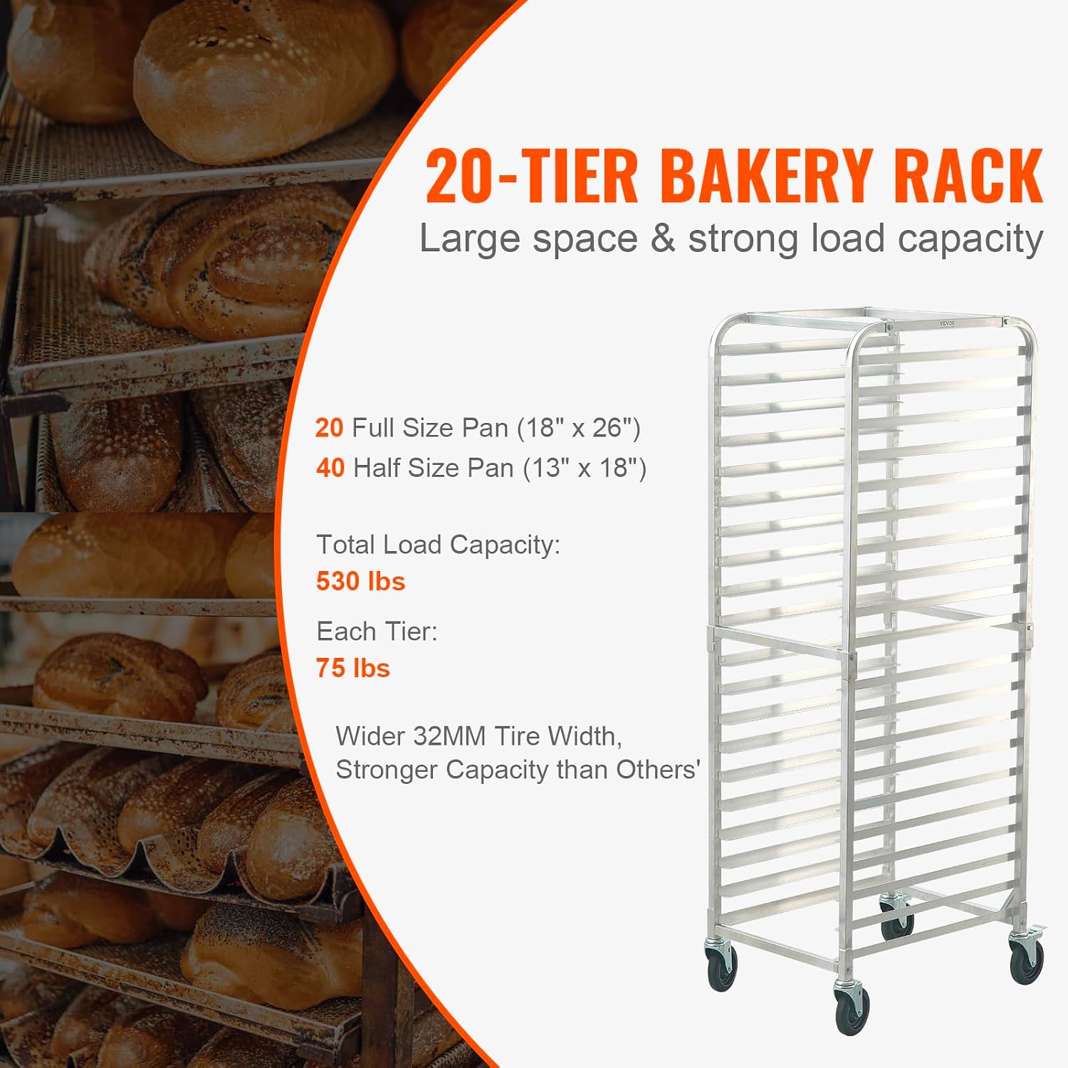 عربة تخزين تجارية من الألومنيو - مراجعة Kitchen Baking Trolley وسعره